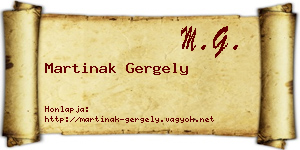 Martinak Gergely névjegykártya